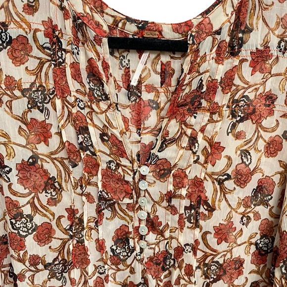 Free People See It Through Floral Long Sleeve Maxi Dress Size Medium - Picture 4 of 10